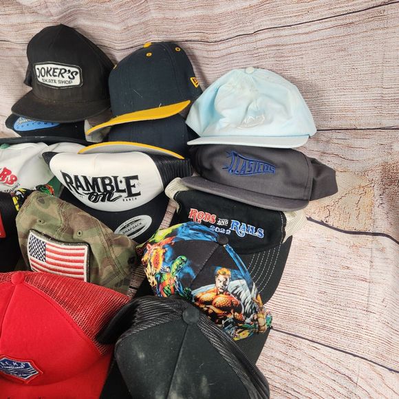 Huge Lot Of 18 Hats Caps Snapbacks Strapbacks Upcycling Hellraisers New Era - Picture 5 of 7